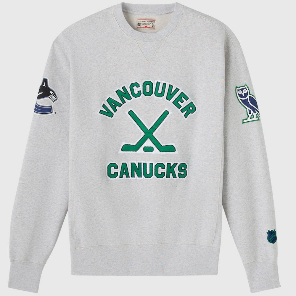 Vancouver Canucks - OVO x NHL Fleece Sweatshirt Heather Gray