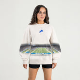 Detroit Lions Gameday Couture Women's Power Move Stadium Premium Drop Shoulder Sweatshirt Natural - NFL