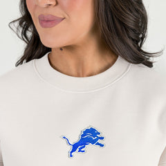 Detroit Lions Gameday Couture Women's Power Move Stadium Premium Drop Shoulder Sweatshirt Natural - NFL