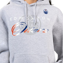 Edmonton Oilers - G-III 4Her by Carl Banks Women's Shadow Logo Fleece Hoodie Gray