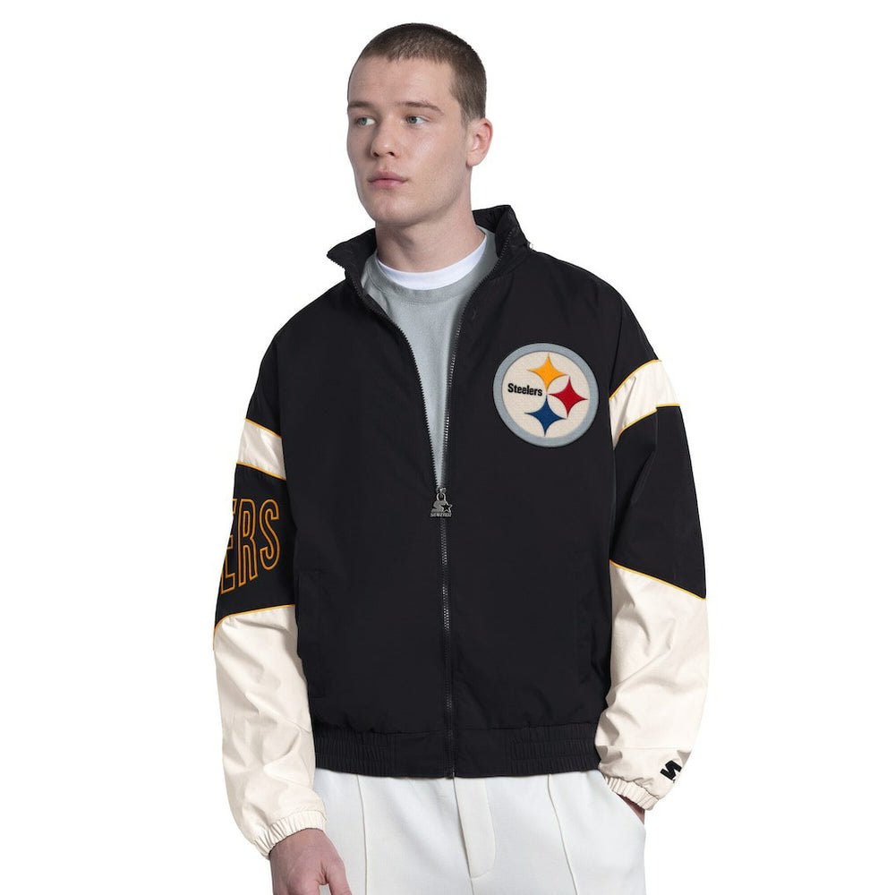 Pittsburgh Steelers Starter The Gust Full-Zip Hooded Jacket Black - NFL