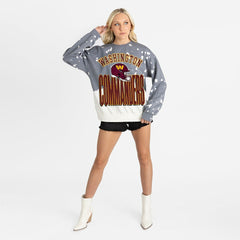 Washington Commanders Gameday Couture Women's Arch Rivals Faded Wash Sweatshirt Gray - NFL