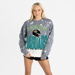 Jacksonville Jaguars Gameday Couture Women's Arch Rivals Faded Wash Sweatshirt Gray - NFL