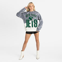 New York Jets Gameday Couture Women's Arch Rivals Faded Wash Sweatshirt Gray - NFL