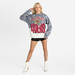 San Francisco 49ers Gameday Couture Women's Arch Rivals Faded Wash Sweatshirt Gray - NFL