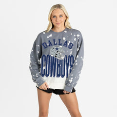 Dallas Cowboys Gameday Couture Women's Arch Rivals Faded Wash Sweatshirt Gray - NFL
