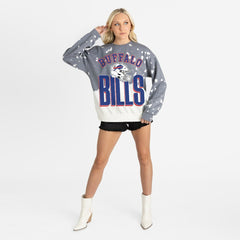 Buffalo Bills Gameday Couture Women's Arch Rivals Faded Wash Sweatshirt Gray - NFL