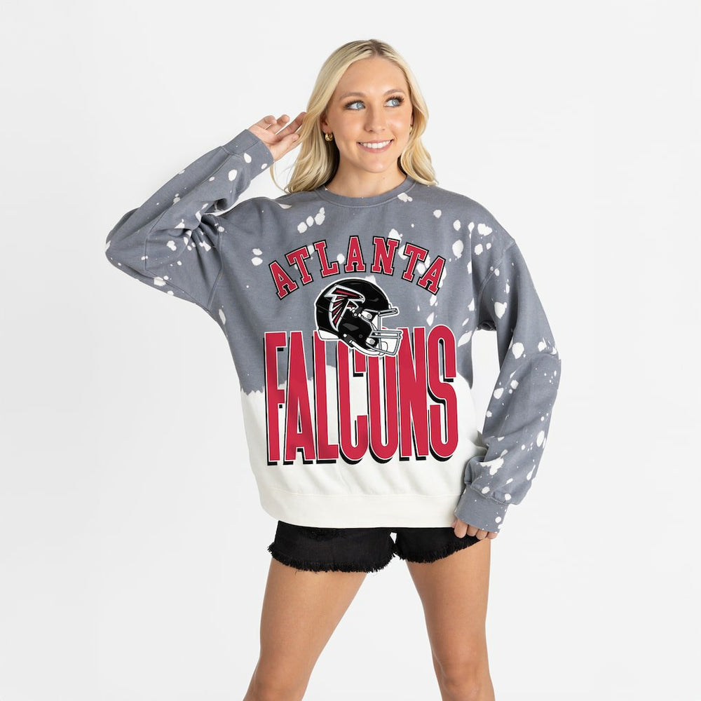 Atlanta Falcons Gameday Couture Women's Arch Rivals Faded Wash Sweatshirt Gray - NFL
