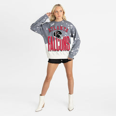 Atlanta Falcons Gameday Couture Women's Arch Rivals Faded Wash Sweatshirt Gray - NFL