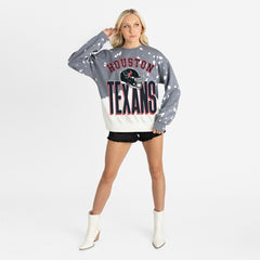 Houston Texans Gameday Couture Women's Arch Rivals Faded Wash Sweatshirt Gray - NFL