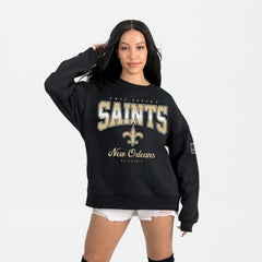 New Orleans Saints Gameday Couture Women's Powerhouse Play Premium Fleece Sweatshirt Black - NFL
