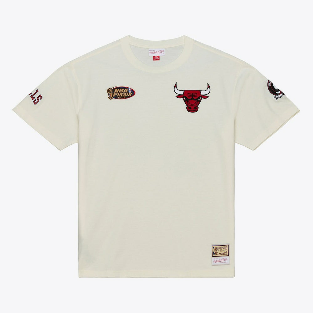 Mitchell & Ness - Chicago Bulls Hardwood Classics Chainstitch Premium T-Shirt - Cream
