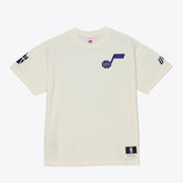 Mitchell & Ness - Utah Jazz Hardwood Classics Chainstitch Premium T-Shirt - Cream