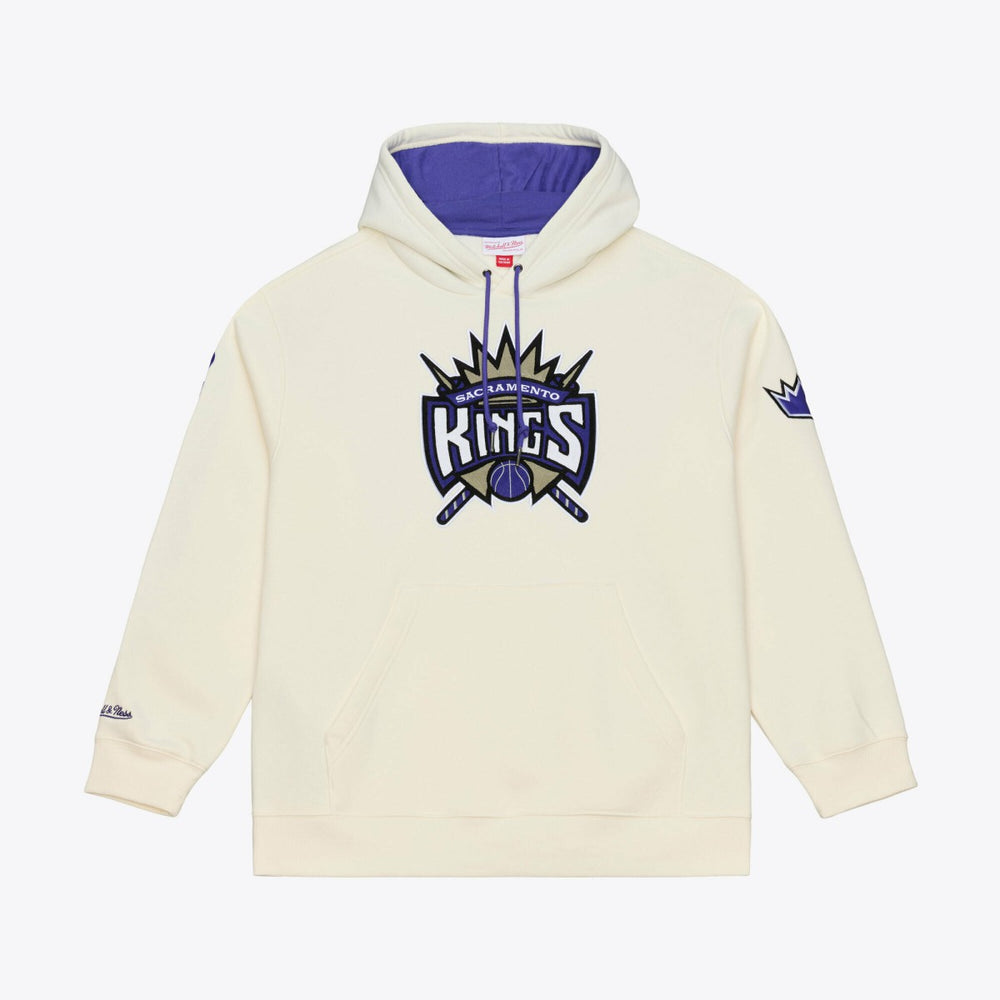 Mitchell & Ness - Sacramento Kings Hardwood Classics Chainstitch Premium Fleece Hoodie - Cream