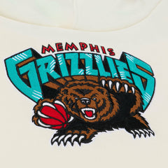 Mitchell & Ness - Memphis Grizzlies Hardwood Classics Chainstitch Premium Fleece Hoodie - Cream