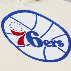Mitchell & Ness - Philadelphia 76ers Hardwood Classics Chainstitch Premium Fleece Hoodie - Cream