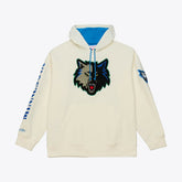 Mitchell & Ness - Minnesota Timberwolves Hardwood Classics Chainstitch Premium Fleece Hoodie - Cream