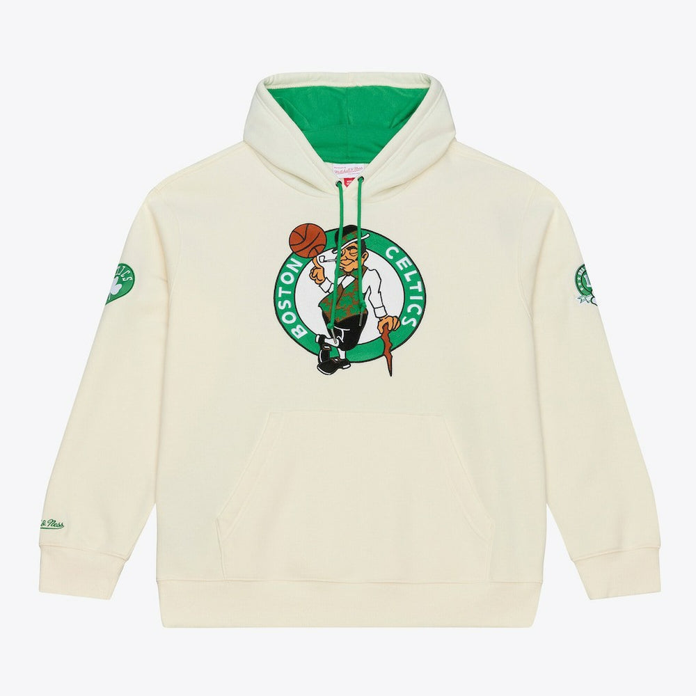 Mitchell & Ness - Boston Celtics Hardwood Classics Chainstitch Premium Fleece Hoodie - Cream