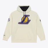 Mitchell & Ness - Los Angeles Lakers Hardwood Classics Chainstitch Premium Fleece Hoodie - Cream
