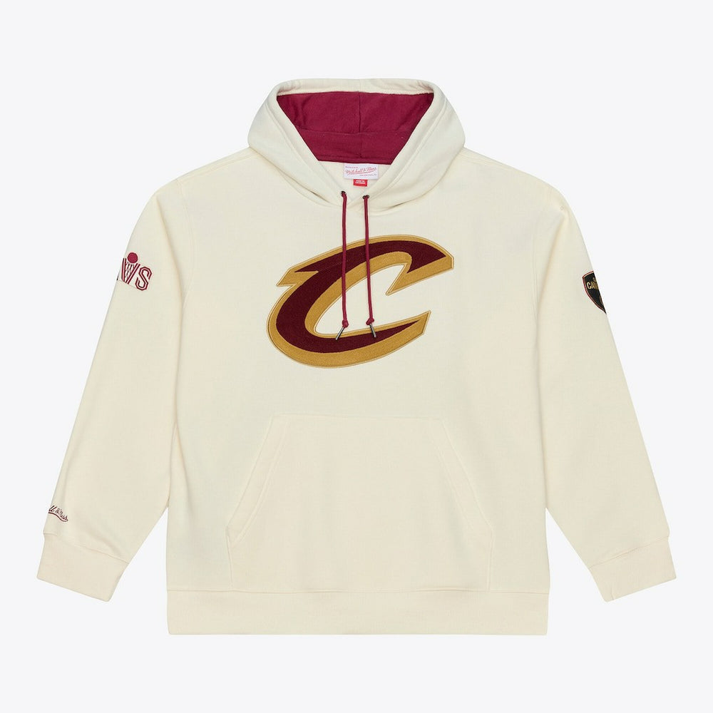 Mitchell & Ness - Cleveland Cavaliers Hardwood Classics Chainstitch Premium Fleece Hoodie - Cream