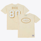 Jerry Rice San Francisco 49ers Sandman Name & Number T-Shirt Cream - Mitchell & Ness