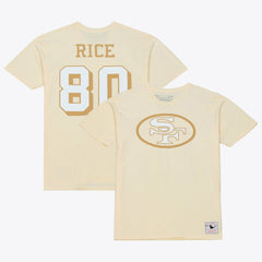 Jerry Rice San Francisco 49ers Sandman Name & Number T-Shirt Cream - Mitchell & Ness