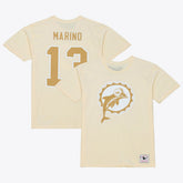 Dan Marino Miami Dolphins Sandman Name & Number T-Shirt Cream - Mitchell & Ness