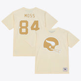 Randy Moss Minnesota Vikings Sandman Name & Number T-Shirt Cream - Mitchell & Ness