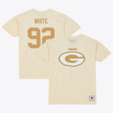 Reggie White Green Bay Packers Sandman Name & Number T-Shirt Cream - Mitchell & Ness