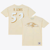 Ray Lewis Baltimore Ravens Sandman Name & Number T-Shirt Cream - Mitchell & Ness