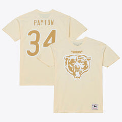 Walter Payton Chicago Bears Sandman Name & Number T-Shirt Cream - Mitchell & Ness