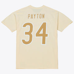 Walter Payton Chicago Bears Sandman Name & Number T-Shirt Cream - Mitchell & Ness