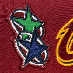 Mitchell & Ness - Cleveland Cavaliers x Billie Eilish Hardwood Classics Patch Snapback Hat - Wine/Gold