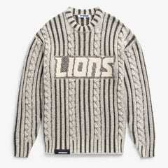 Detroit Lions Off Season x NFL Unisex Cable Knit Sweater Cream/Gray - NFL