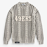 San Francisco 49ers Off Season x NFL Unisex Cable Knit Sweater Cream/Gray - NFL