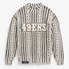 San Francisco 49ers Off Season x NFL Unisex Cable Knit Sweater Cream/Gray - NFL