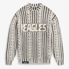 Philadelphia Eagles Off Season x NFL Unisex Cable Knit Sweater Cream/Gray - NFL