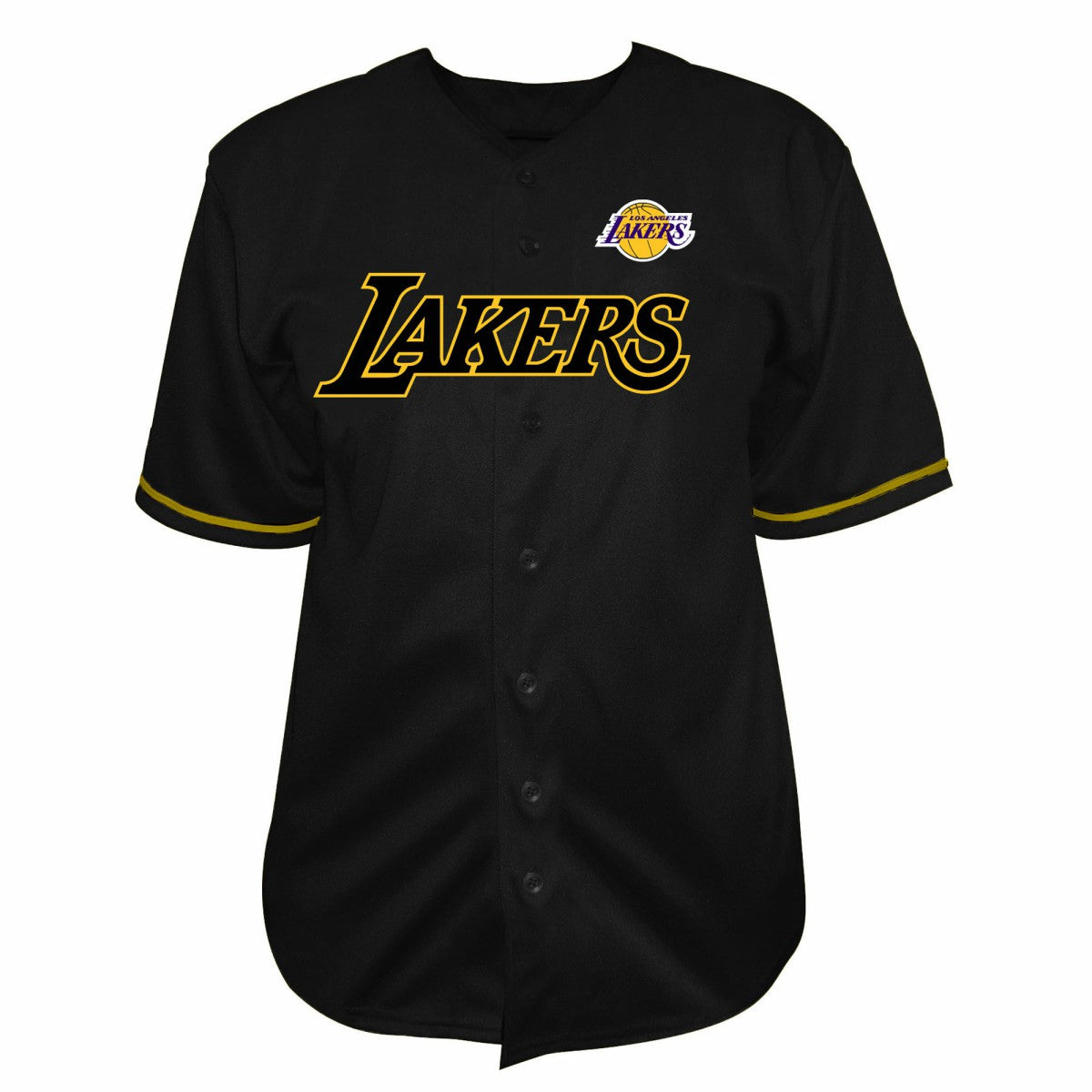 Los Angeles Lakers Big & Tall Pop Full-Button Jersey - Black | NBA Jerseys