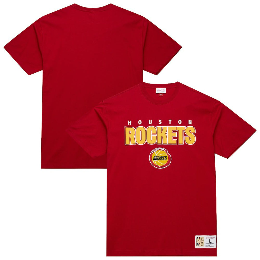 Mitchell & Ness - Houston Rockets Hardwood Classics Throw It Back Premium T-Shirt - Red