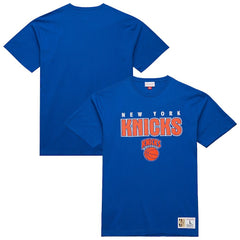 Mitchell & Ness - New York Knicks Hardwood Classics Throw It Back Premium T-Shirt - Blue