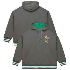 Mitchell & Ness - Milwaukee Bucks Throw It Back Quilted Fleece Quarter-Zip Hoodie - Gray
