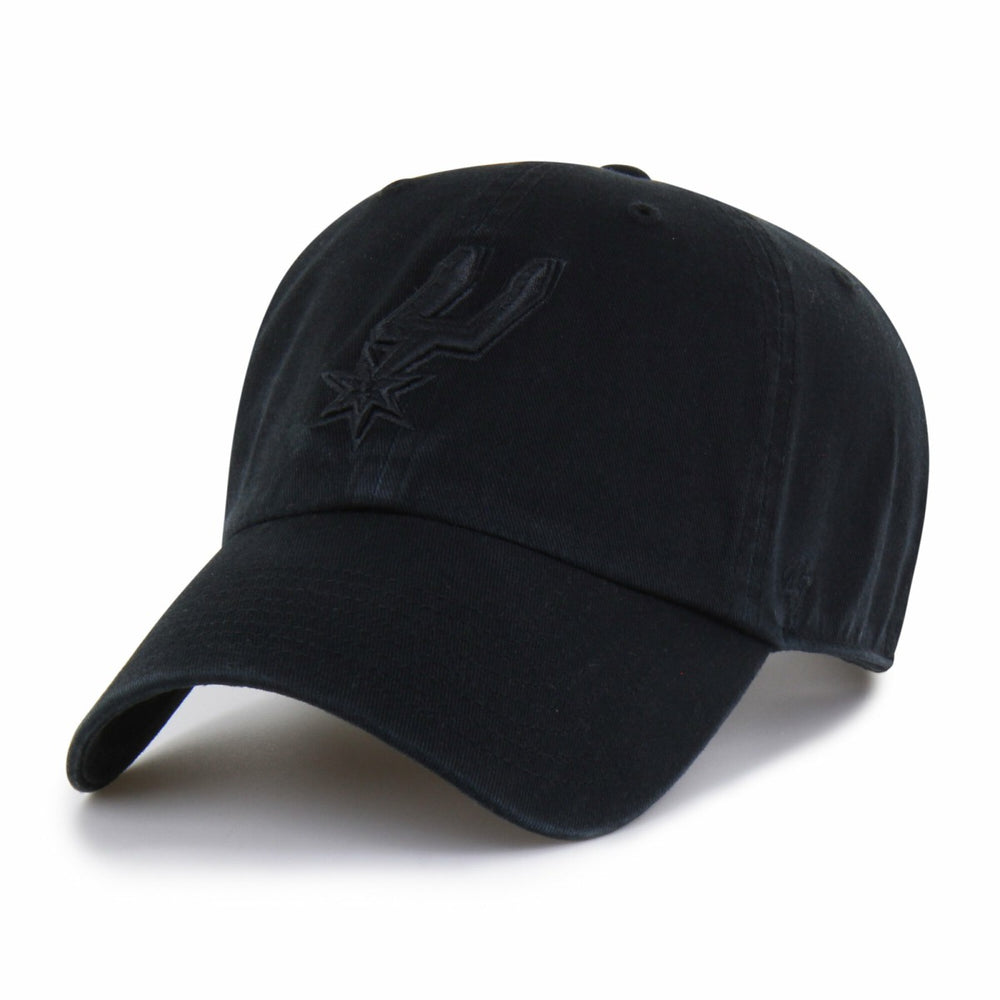 47 brand - San Antonio Spurs '47 Black on Black Clean Up Adjustable Hat