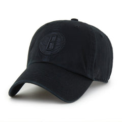 47 brand - Brooklyn Nets '47 Black on Black Clean Up Adjustable Hat