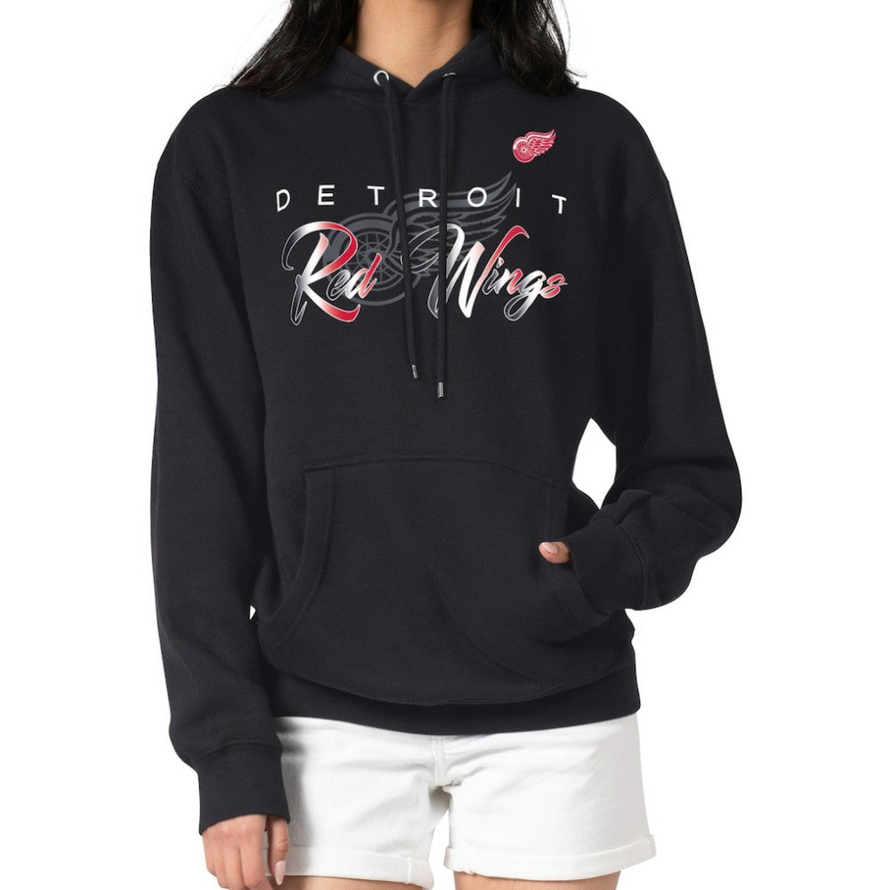 Detroit Red Wings - G-III 4Her by Carl Banks Shadow Logo Fleece Pullover Hoodie Black