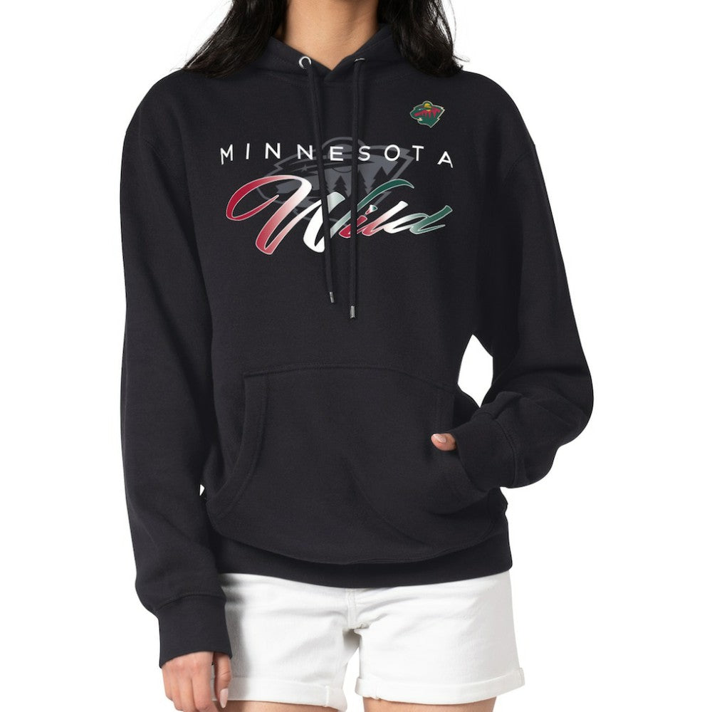 Minnesota Wild - G-III 4Her by Carl Banks Shadow Logo Fleece Pullover Hoodie Black