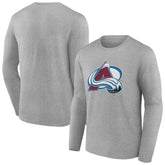 Colorado Avalanche - Women's Primary Logo Long Sleeve V-Neck T-Shirt Gray