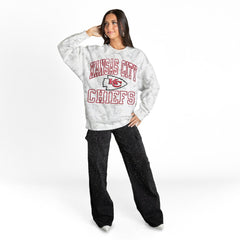 Kansas City Chiefs Gameday Couture Women's Whiteout Oversized Premium Fleece Sweatshirt Arctic Camo - NFL