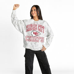 Kansas City Chiefs Gameday Couture Women's Whiteout Oversized Premium Fleece Sweatshirt Arctic Camo - NFL