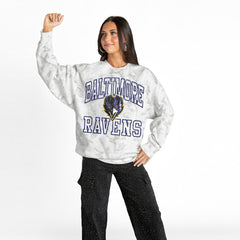 Baltimore Ravens Gameday Couture Women's Whiteout Oversized Premium Fleece Sweatshirt Arctic Camo - NFL