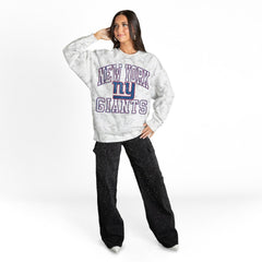 New York Giants Gameday Couture Women's Whiteout Oversized Premium Fleece Sweatshirt Arctic Camo - NFL